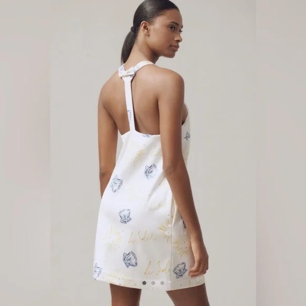 Anthropologie- Nephthys Illustratrated! Sleeveless Square-Neck Shift Mini Dress
